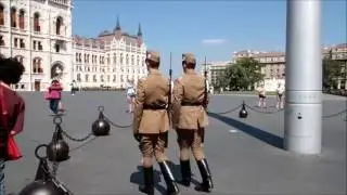 Annoying kid at the Changing of the Guard ceremony outside the Parliament in Budapest.
