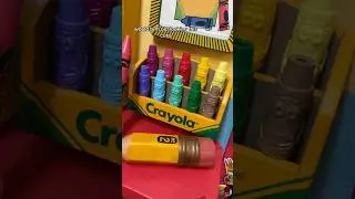 Upcycling a letter holder into a crayon box! 