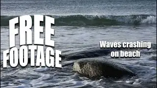 Copyrightfree stock footage Ocean waves crashing on stones