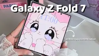 Samsung Galaxy Z Fold7 🤍| ✨️Aesthetic unboxing 🎀📦 & Customization ✨️ (ASMR)