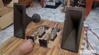800hz oil capacitor crossover, Onkyo hm500a mid horn, extremely cool