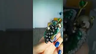 Брошь из бисера #бисер #брошьизбисера #смородина #handmade #jewelry