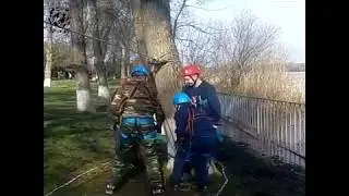 Навесная переправа с сопровождением