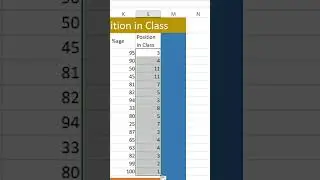 Excel - Student Position in Class Subject using Rank Formula #excelformula #excel #RANK #exceltips