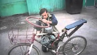мопед из бензопилы и велика