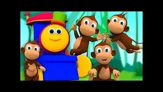 bob beş küçük maymunlar   bob maymun kafiye   Bob Five Little Monkeys   Kids tv Türkçe