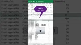 Shortcut to Insert rows or columns #shorts