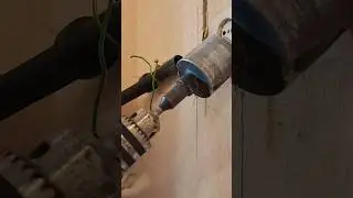 алмазная коронка и патрон от дрели. сверление подрозетников