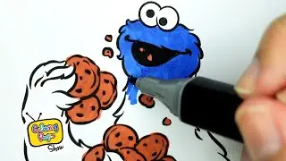 Oddly Satisfying Cookie Monster Coloring Video With Relaxing Calm Deep Sleep Music for Stress Relief