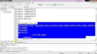 Date Display program using Multiple 7 segment display 8 digit using Controller.