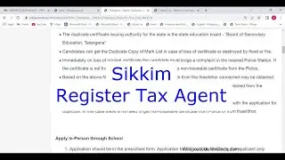 Sikkim - Register as Tax Agent (GST Practitioner)