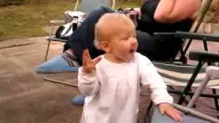 gorgeous little girl says bye