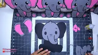 Elefante Rosa en Cartulina. #fiestasinfantiles #crafts #manualidades #cricut