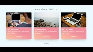 Demo of pixel perfect pure CSS simple responsive card grid layout | HTML and CSS