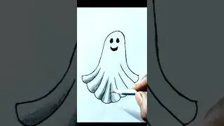 How to draw Ghost ...👻 Drawing #shorts #ghost #drawing