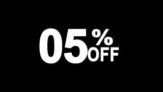 05 Precent Off Glitch Effect Text Digital TV Distortion 4K Loop Animation