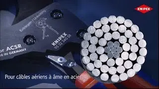 KNIPEX Coupe-câble pour lignes électriques aériennes ACSR (principe du cliquet)
