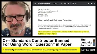 C++ Standards Contributor Banned For Using Word 