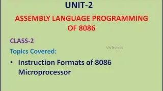 Instruction Formats of 8086 microprocessor |  Unit-2-2 | 