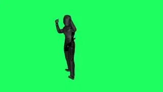 man fighting green screen effect
