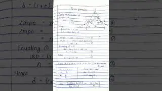 Prism formula derivation | pdf link in description | class 12 physics ray optics | jee | neet | cbse