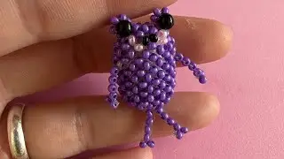 Туториал фиолетовая лягушка из бисера амигуруми 