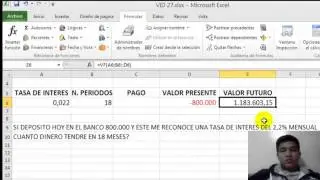 Formulas financieras en Excel