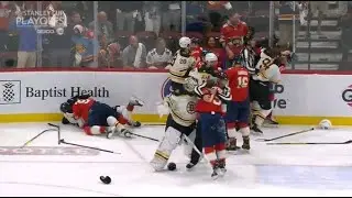 Linus Ullmark wants to fight Matthew Tkachuk and huge scrum between the Bruins and the Panthers