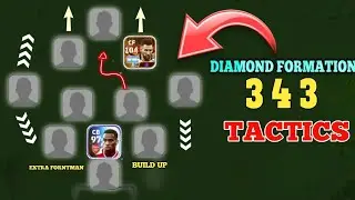 3-4-3 Daimond Formation Tactics in efootball 2024 mobile || 343 formation efootball  🤩👁️‍🗨️