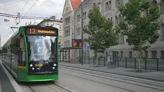 Poland, Poznań, tram 13 ride from Zamek to Bałtyk