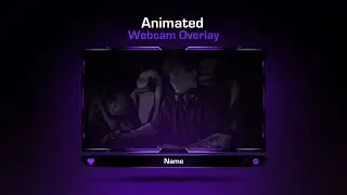Clean Animated Purple Webcam Overlay for Streamers