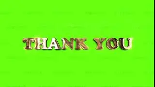 Green Screen Thank you  Gold Text animation | Free Download