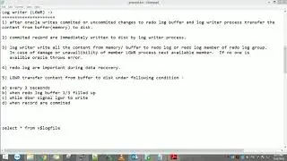 oracle 11g log writer process LGWR