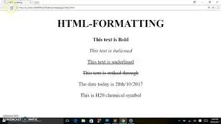 HTML Basics For Beginners - HTML Formatting
