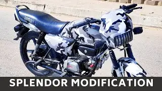 Splendor bike modification ! Modified splendor ! military addition !