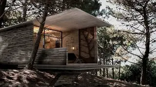 Render Arquitectónico. Postproducción-Photoshop. Refugio.