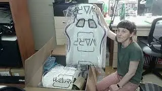 Распаковка геймерского кресла Warp Xn белый/фиолетовый, н
