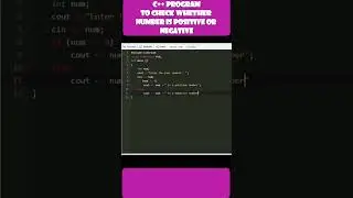C++ program to check whether number is position or negative