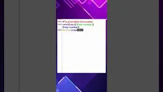 How to print table of any number in Python ?