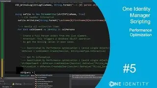 One Identity Manager | Scripting #5 | The API - Performance Optimization