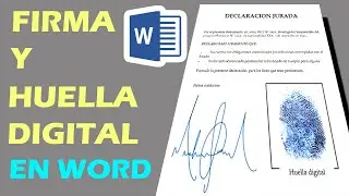 Como hacer Firma y Huella digital en Word - añadir firma en PDF y Word | Technical MR