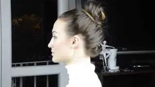 Reverse french braid hair tutorial, with messy bun