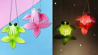 Paper Lantern Fish / How to make a Lantern for Mid Autumn Festival / Easy DIY Mid Autumn Lantern