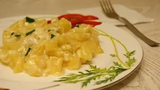 картофель в сливочном соусе под сыром