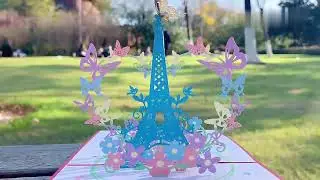 3D Eiffel Tower And Butterfly Pop-Up Card
