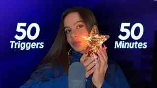 ASMR 50 Triggers in 50 Minutes (no talking) ✨ Tingle sounds for sleep and relaxation ☁️