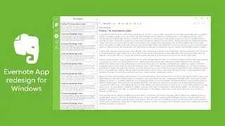 Evernote Redesign with New Windows Fluent Design System - Designed with Adobe XD - Speedart