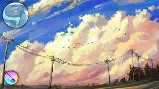 Сloudscape. Speed painting with Krita.