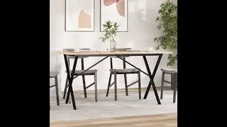 Eettafel X-frame 160x80x75 cm massief grenenhout en gietijzer