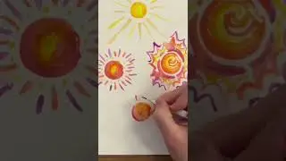 Paint Happy Things! | Watercolor Sun Painting #art #shorts